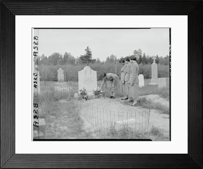 Framed Print : Dionne Sisters at Emilie's Grave Framed Print : Dionne Sisters at Emilie's Grave