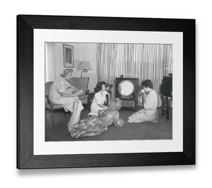 Framed Print : People Watching Television Framed Print : People Watching Television