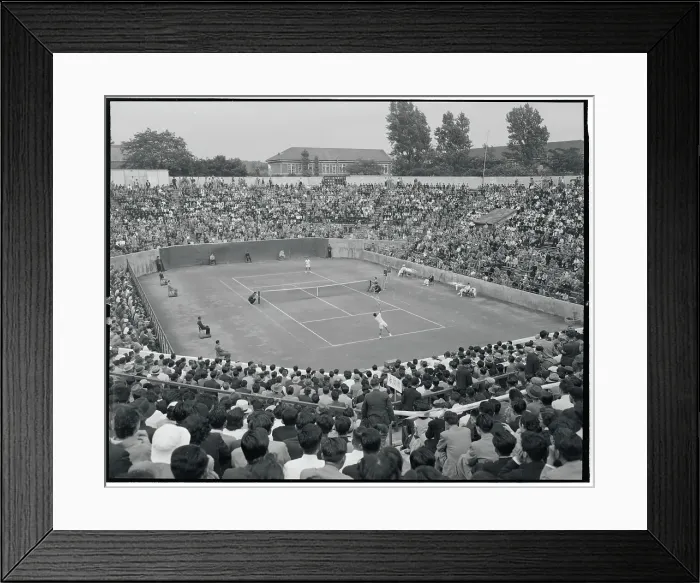 Framed Print : Tennis Players Competing in Match Framed Print : Tennis Players Competing in Match