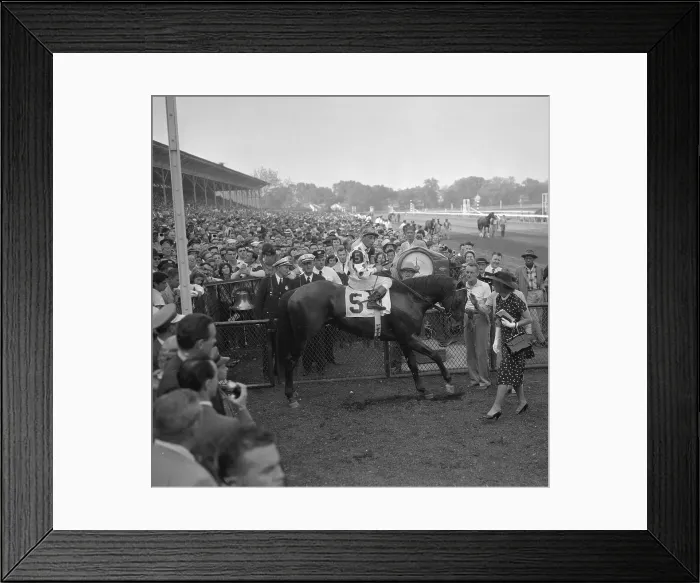 Framed Print : Race Horse with Jockey and Owner Framed Print : Race Horse with Jockey and Owner