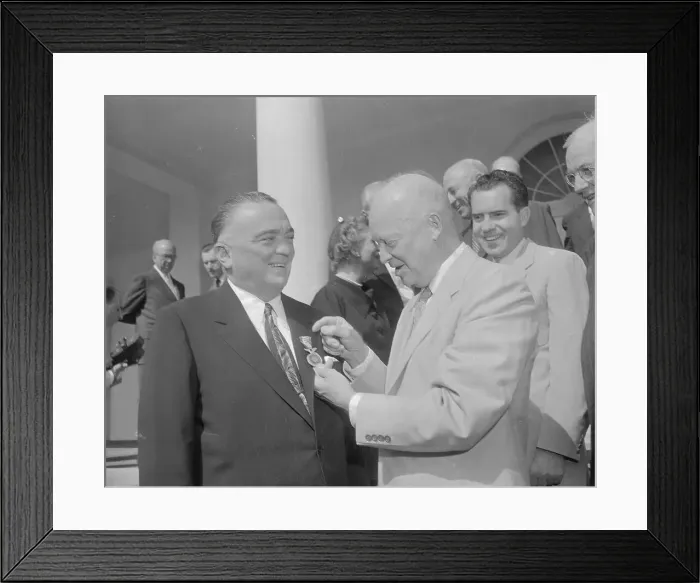 Framed Print : Eisenhower Giving J. Edgar Hoover a Medal Framed Print : Eisenhower Giving J. Edgar Hoover a Medal