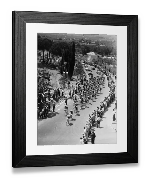 Framed Print : Tour of Italy Cyclists in Frascati Framed Print : Tour of Italy Cyclists in Frascati