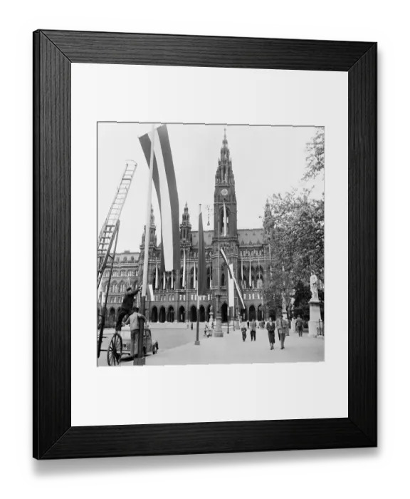 Framed Print : Flags Flying Outside Vienna Town Hall Framed Print : Flags Flying Outside Vienna Town Hall