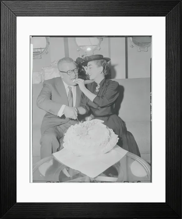 Framed Print : Joan Crawford Feeding Cake to Husband Framed Print : Joan Crawford Feeding Cake to Husband