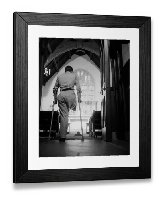 Framed Print : Officer Entering a Chapel Framed Print : Officer Entering a Chapel