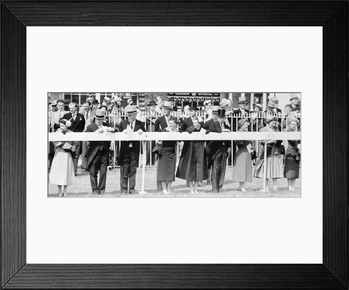 Framed Print : Royal Family Members Behind Barricade Framed Print : Royal Family Members Behind Barricade