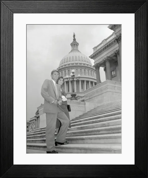 Framed Print : John F. Kennedy and His Wife Framed Print : John F. Kennedy and His Wife