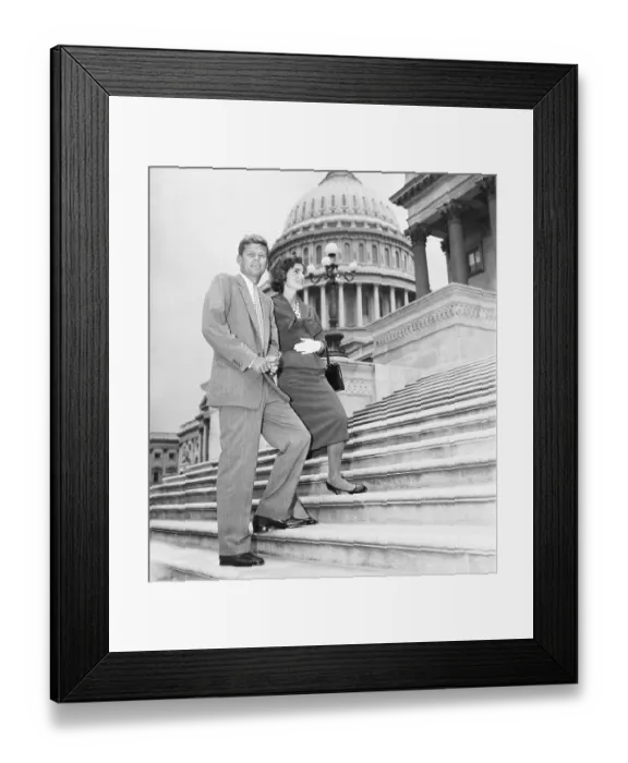 Framed Print : Kennedy With Wife Returning To Capitol O Framed Print : Kennedy With Wife Returning To Capitol O