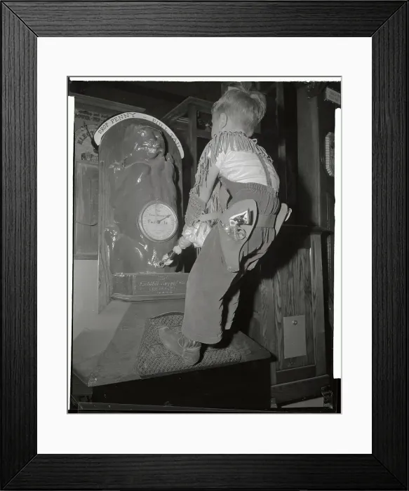 Framed Print : Boy Playing Lion Tail Game at Disneyland Framed Print : Boy Playing Lion Tail Game at Disneyland