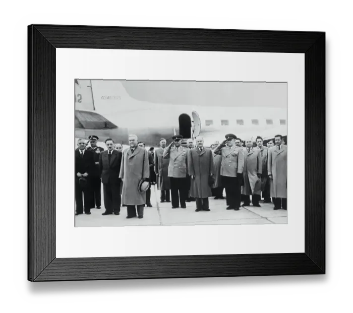 Framed Print : Soviet Delegation Arriving at Airport Framed Print : Soviet Delegation Arriving at Airport