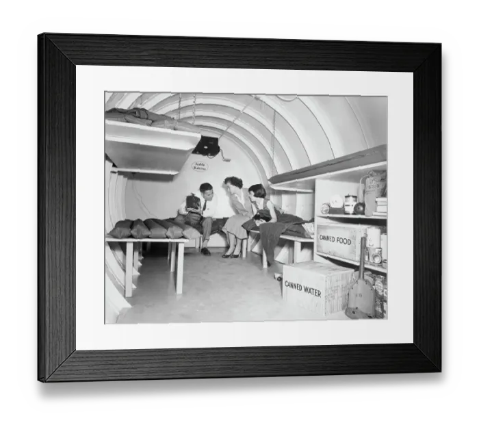 Framed Print : Interior of Bomb Shelter Framed Print : Interior of Bomb Shelter