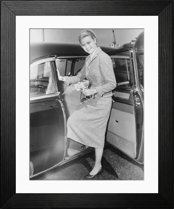 Framed Print : Grace Kelly Getting into Automobile Framed Print : Grace Kelly Getting into Automobile