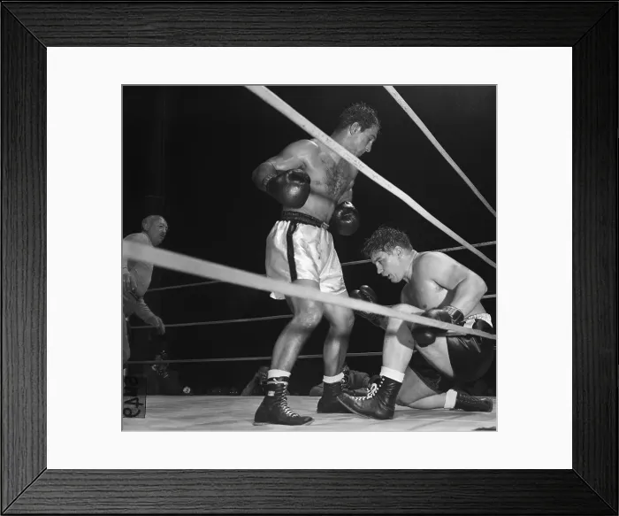 Framed Print : Marciano, Hand Cocked;Opponent On Canvas