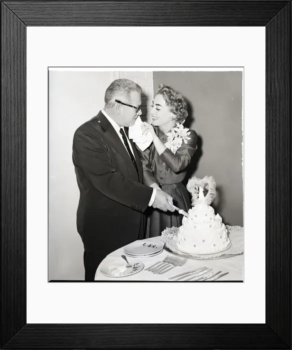 Framed Print : Joan Crawford, New Husband Cut Cake Framed Print : Joan Crawford, New Husband Cut Cake