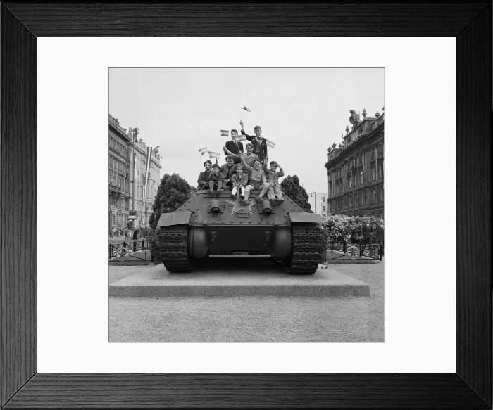 Framed Print : Children Celebrating Independence Atop Soviet Tank Memorial Framed Print : Children Celebrating Independence Atop Soviet Tank Memorial