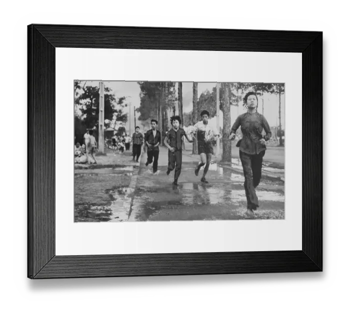 Framed Print : Vietnamese Fleeing on the Street Framed Print : Vietnamese Fleeing on the Street