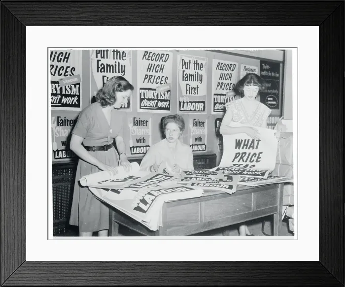 Framed Print : Women Preparing Campaign Posters Framed Print : Women Preparing Campaign Posters
