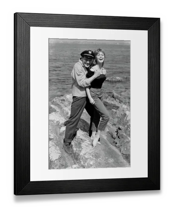 Framed Print : Actress Brigitte Bardot and Eddie Constantine Framed Print : Actress Brigitte Bardot and Eddie Constantine
