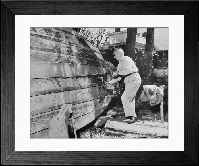 Framed Print : William Faulkner Reconditioning Sailboat Framed Print : William Faulkner Reconditioning Sailboat