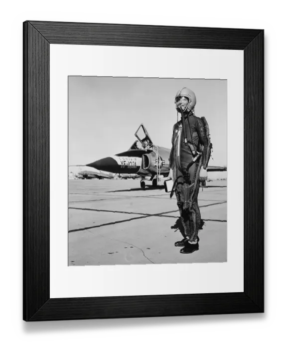 Framed Print : USAF Test Pilot Wearing Special Flight Suit Framed Print : USAF Test Pilot Wearing Special Flight Suit