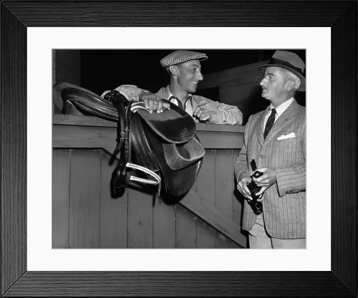 Framed Print : William Faulkner Chatting with Eddie Arcaro Framed Print : William Faulkner Chatting with Eddie Arcaro