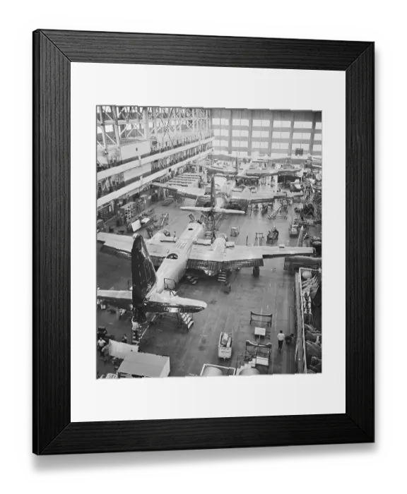 Framed Print : Airplanes on Production Line in Hangar Framed Print : Airplanes on Production Line in Hangar