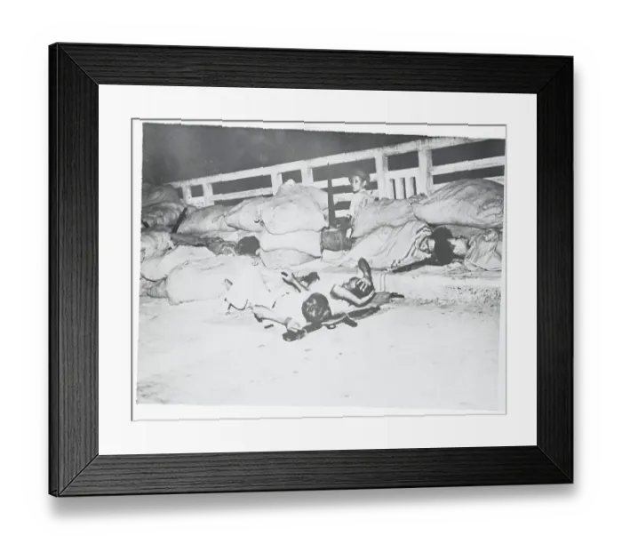 Framed Print : Binh Xuyen Members Sleeping on the Ground Framed Print : Binh Xuyen Members Sleeping on the Ground