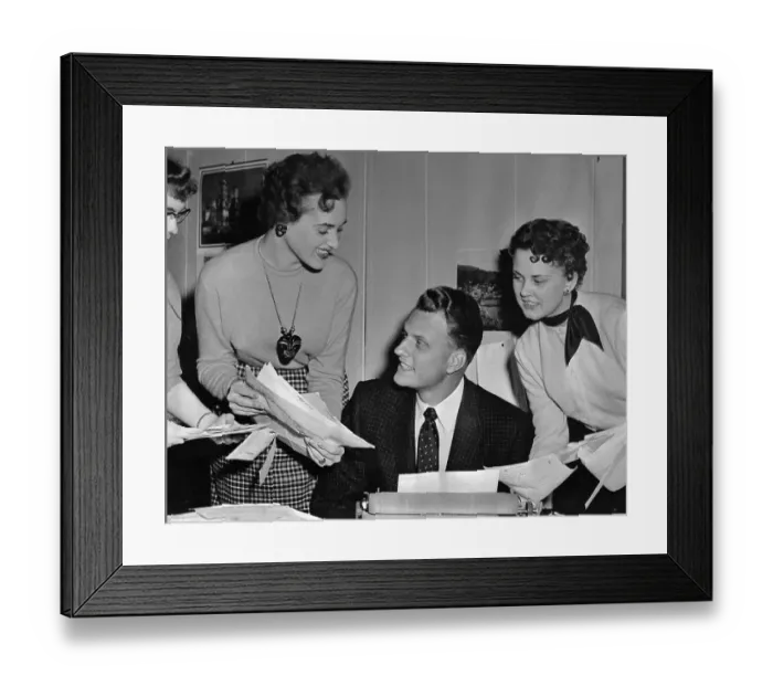 Framed Print : Women Showing Billy Graham Letters Framed Print : Women Showing Billy Graham Letters
