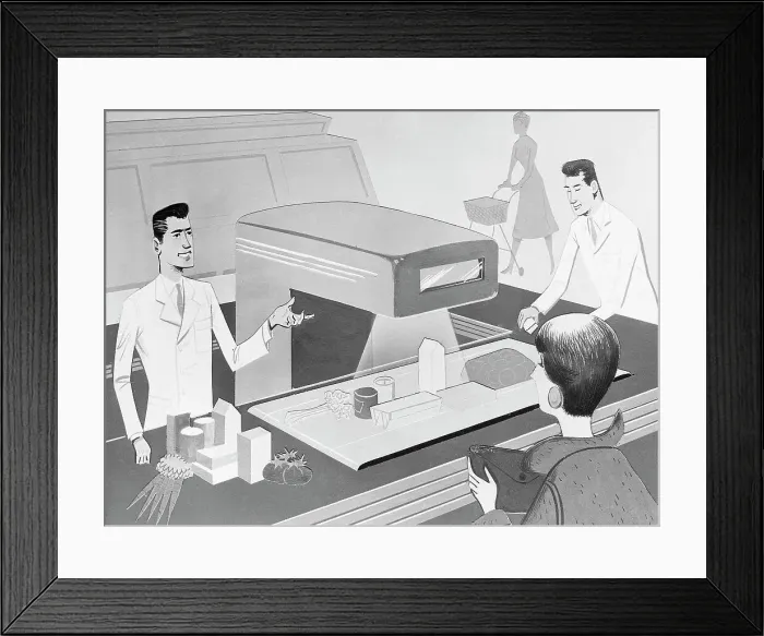 Framed Print : Futuristic Shopping Check-Out