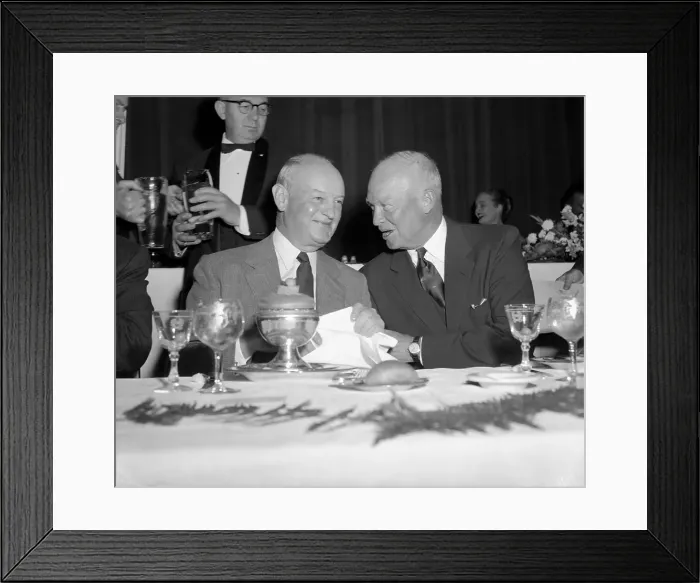 Framed Print : Dwight D. Eisenhower and John S. Knight at Luncheon Table