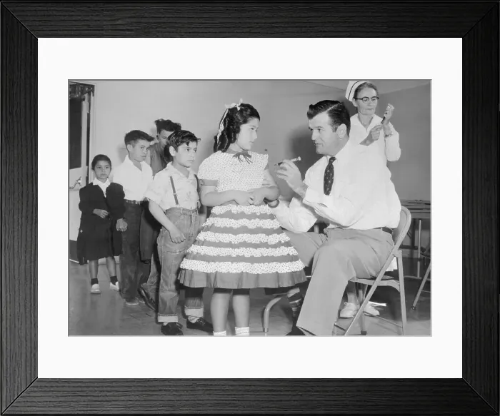 Framed Print : Doctor Inoculating Schoolchildren