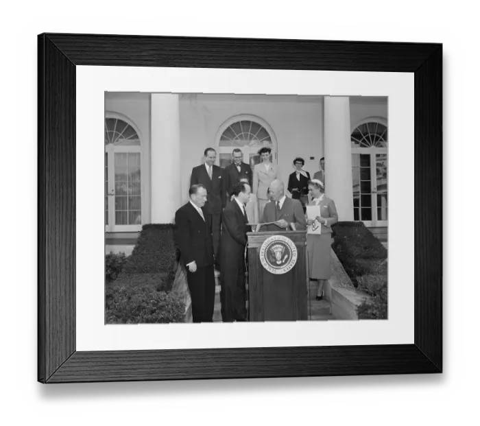 Framed Print : Jonas Salk Receiving Citation from Eisenhower