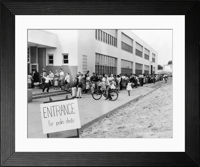Framed Print : Students Line Up For Polio Vaccine Shots Framed Print : Students Line Up For Polio Vaccine Shots