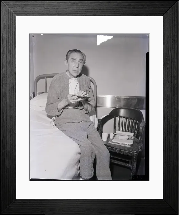 Framed Print : Bela Lugosi Leafs Through A Notebook Framed Print : Bela Lugosi Leafs Through A Notebook