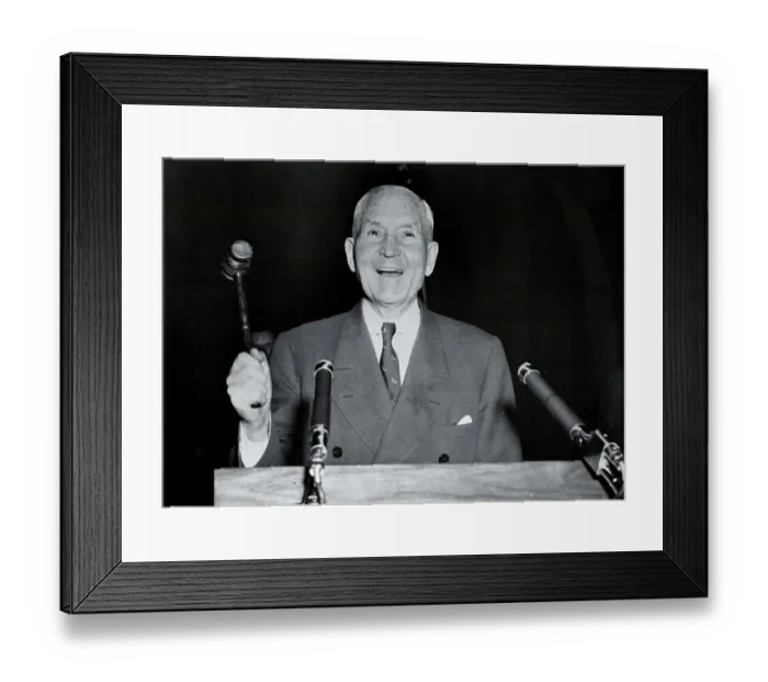 Framed Print : Sewell Avery Hammering Gavel Framed Print : Sewell Avery Hammering Gavel