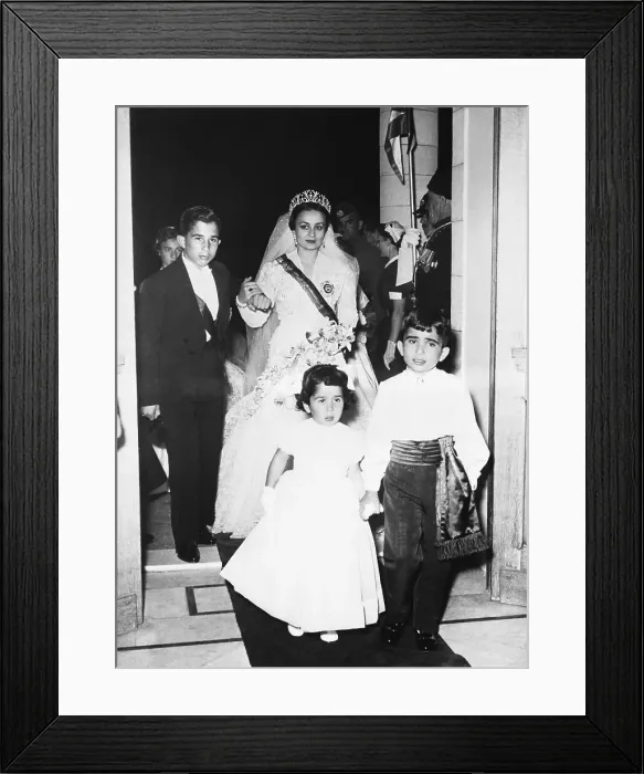 Framed Print : Princess Dina and King Hussein Holding Hands Framed Print : Princess Dina and King Hussein Holding Hands
