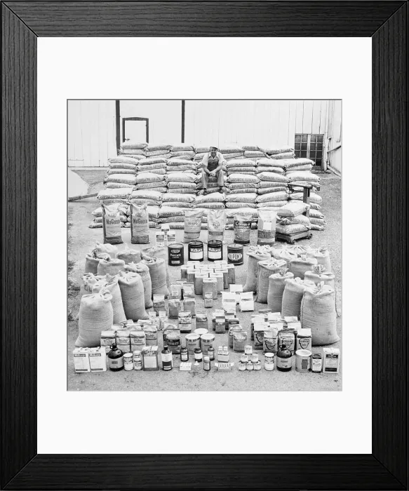 Framed Print : Farmer Surveys Chemical Supply Framed Print : Farmer Surveys Chemical Supply