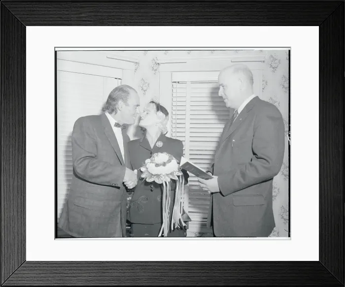 Framed Print : Emmett Kelly, Bride and Minister Framed Print : Emmett Kelly, Bride and Minister