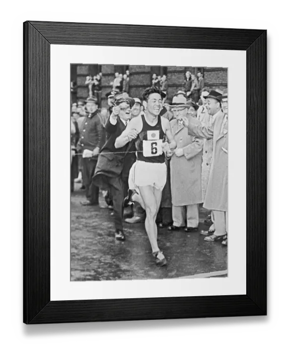 Framed Print : Hideo Hamamura Crossing Finish Line Framed Print : Hideo Hamamura Crossing Finish Line