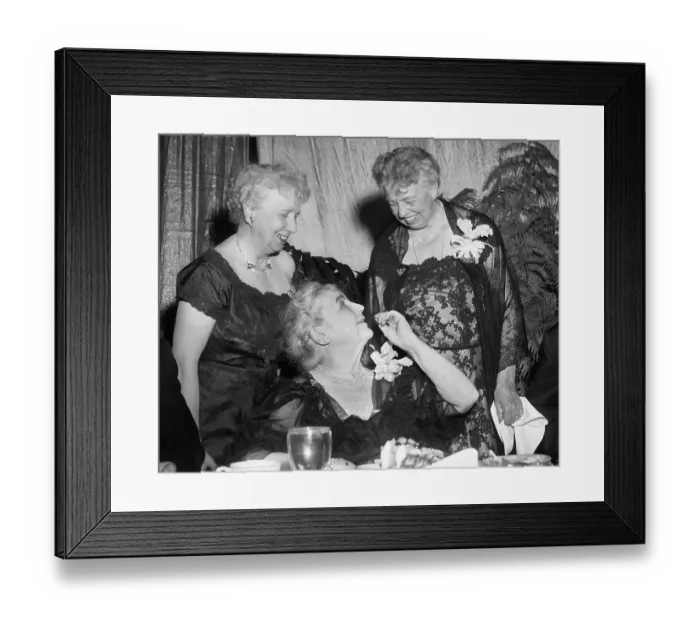 Framed Print : Eleanor Roosevelt Chatting with Former First Ladies