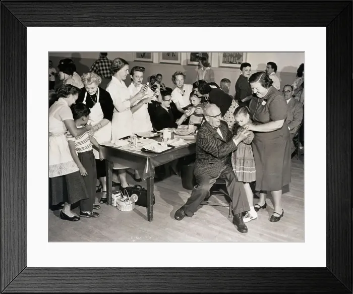 Framed Print : Group of Doctors Giving Shots in Hall Framed Print : Group of Doctors Giving Shots in Hall