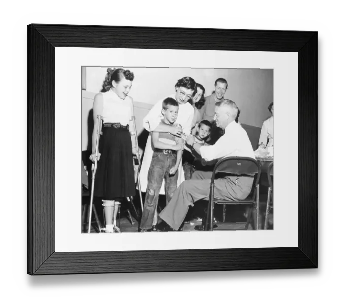 Framed Print : Vaccinating a Boy Against Polio