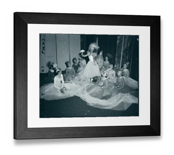 Framed Print : French Ballerinas Modeling Bridal Fashions Framed Print : French Ballerinas Modeling Bridal Fashions