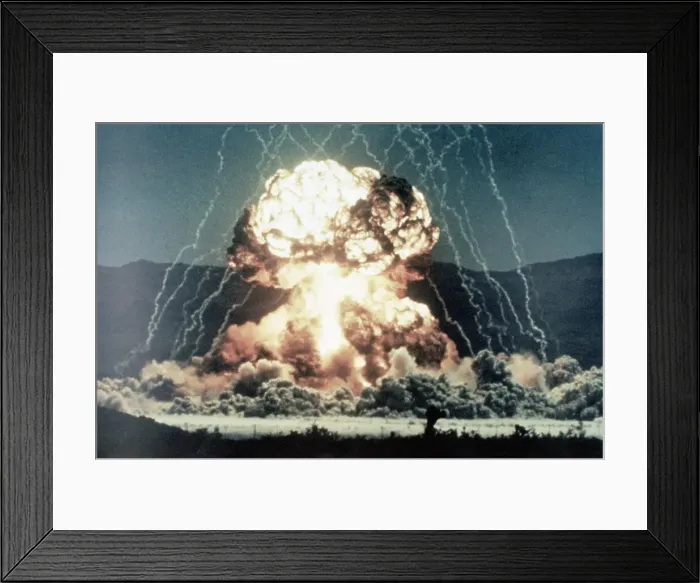 Framed Print : Nuclear Explosion MET in Nevada Desert