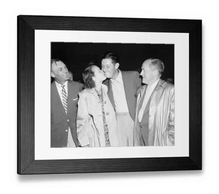 Framed Print : Middlecoff Receiving Kiss from Wife Framed Print : Middlecoff Receiving Kiss from Wife