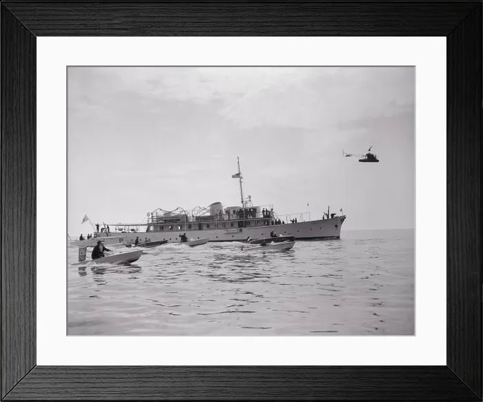 Framed Print : Small Craft Surrounding Prince Rainier's Yacht Framed Print : Small Craft Surrounding Prince Rainier's Yacht