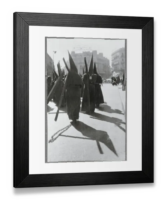 Framed Print : Hooded Penitents Marching Framed Print : Hooded Penitents Marching