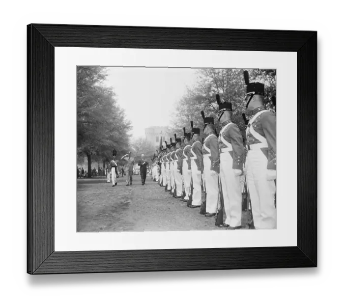 Framed Print : President Eisenhower Reviewing Citadel Cadets
