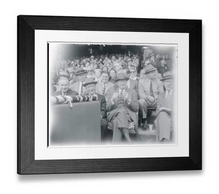 Framed Print : President Eisenhower in Baseball Stands Framed Print : President Eisenhower in Baseball Stands