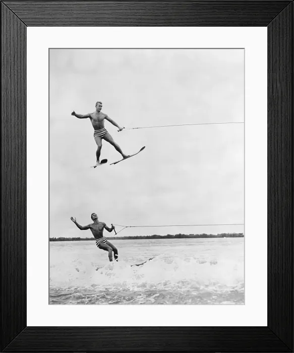 Framed Print : Men Water Skiing Framed Print : Men Water Skiing
